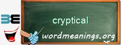 WordMeaning blackboard for cryptical